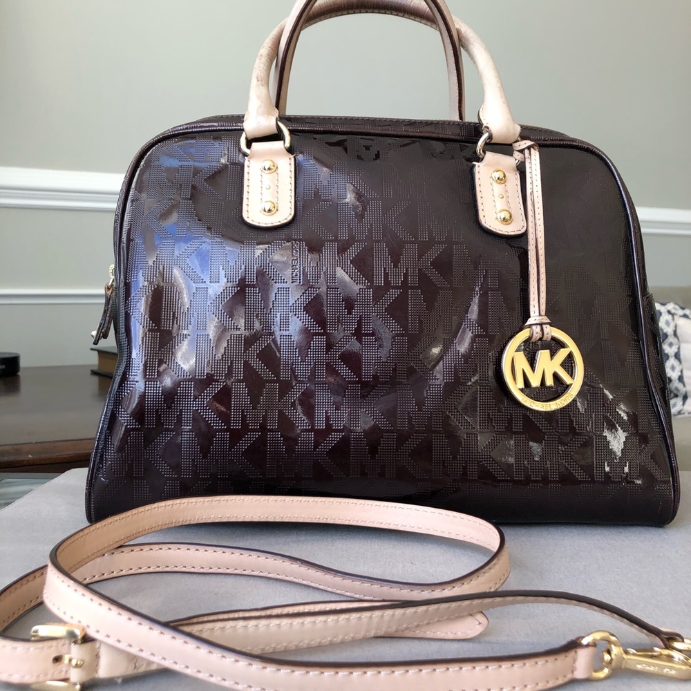 Michael Kors Large Satchel Monogram Coffee (It Co… - image 4